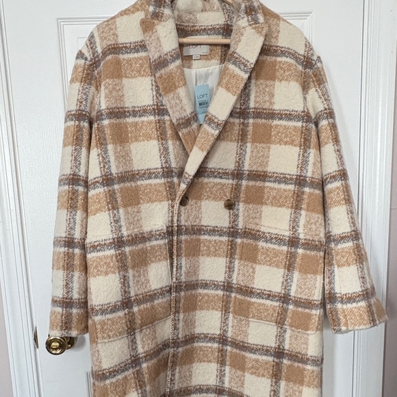 Loft Modern Boucle plaid Coat - L Petite -New with Tags Never been Worn - Picture 1 of 6